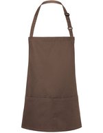 Karlowsky Kurze Latzschürze mit verstellbarem Latzband, White 75 x 60 cm, KY123 – Light Brown (ca. Pantone 438C)
