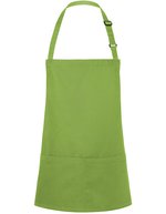 Karlowsky Kurze Latzschürze mit verstellbarem Latzband, White 75 x 60 cm, KY123 – Lime (ca. Pantone 4212C)