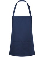 Karlowsky Kurze Latzschürze mit verstellbarem Latzband, White 75 x 60 cm, KY123 – Navy (ca. Pantone 533C)