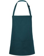 Karlowsky Kurze Latzschürze mit verstellbarem Latzband, White 75 x 60 cm, KY123 – Pine Green (ca. Pantone 4189C)