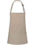 Karlowsky Kurze Latzschürze mit verstellbarem Latzband, White 75 x 60 cm, KY123 – Sand (ca. Pantone 7529C)