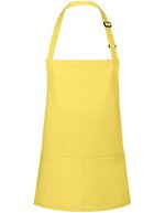 Karlowsky Kurze Latzschürze mit verstellbarem Latzband, White 75 x 60 cm, KY123 – Sun Yellow (ca. Pantone 127C)