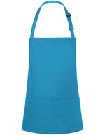 Karlowsky Kurze Latzschürze mit verstellbarem Latzband, White 75 x 60 cm, KY123 – Turquoise (ca. Pantone 639C)
