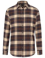 Karlowsky Karohemd Urban Slim-Fit Polyester-Baumwolle, Navy (ca. Pantone 533C) S, KY124 – Sahara (ca. Pantone 467C)