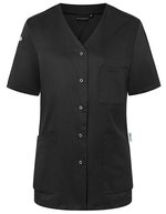 Kurzarm Damenkasack Essential – Black (ca. Pantone 419C)