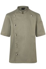 Veste de cuisine manches courtes style jeans – Vintage Vert mousse (ca. Pantone 416C)