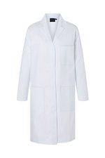 Damenkittel mit verdeckter Knopfleiste – White