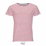 SOL´S Gestreiftes Rundhals T-Shirt "Miles, White/Red M, L01398 – immagine 3