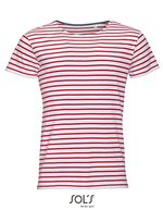 SOL´S Gestreiftes Rundhals T-Shirt "Miles – White/Red
