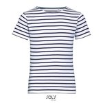 SOL´S Gestreiftes Kinder T-Shirt Miles Baumwolle, White/Navy 4 Jahre (96/104), L01400 – Bild 3