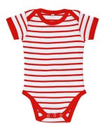 SOL´S Baby Bodysuit Miles mit Streifen, White/Navy 3-6 Monate, L01401 – White/Red