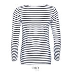 SOL´S Gestreiftes Langarmshirt mit Chambray-Details, White/Navy XS, L01403 – Bild 4