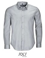 SOL´S Langarmhemd Blake aus Popeline-Stretch, Black S, L01426 – Pearl Grey