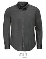 SOL´S Langarmhemd Blake aus Popeline-Stretch, Black S, L01426 – Titanium Grey