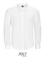 SOL´S Langarmhemd Blake aus Popeline-Stretch, Black S, L01426 – Bianco