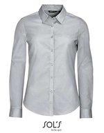 SOL´S Langarm Stretch Hemd Blake für Damen – Pearl Grey