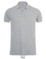 SOL´S Poloshirt Phoenix mit Rippkragen für Herren, White S, L01708 – Grey Melange