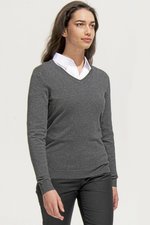 SOL´S V-Ausschnitt Pullover mit Elasthan für Damen, Black XS, L01711 – Bild 1