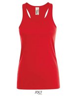 SOL´S Racerback Tank Top aus Baumwolle, White XS, L01826 – Red