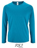 SOL´S Men´s Long Sleeve Sports T-Shirt Sporty Neon Yellow S (L02071) – Aqua