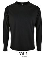SOL´S Men´s Long Sleeve Sports T-Shirt Sporty Neon Yellow S (L02071) – Black