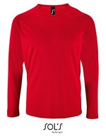 SOL´S Men´s Long Sleeve Sports T-Shirt Sporty Aqua M (L02071), L02071 – Rosso