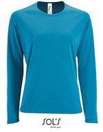 SOL´S Langarm Sport T-Shirt Neonfarben für Damen, Black M, L02072 – Bild 1