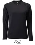 SOL´S Langarm Sport T-Shirt Neonfarben für Damen, Black M, L02072 – Bild 2