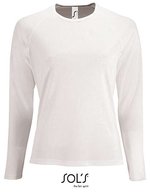 SOL´S Langarm Sport T-Shirt Neonfarben für Damen, Black M, L02072 – Bianco