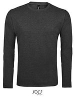 SOL´S Langarm T-Shirt Imperial Baumwolle für Herren, White XS, L02074 – Charcoal Melange