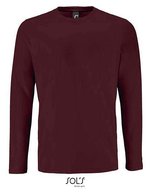 SOL´S Langarm T-Shirt Imperial Baumwolle für Herren, White XS, L02074 – Oxblood