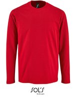 SOL´S Langarm T-Shirt Imperial Baumwolle für Herren, White XS, L02074 – Red