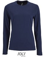 SOL´S Langarm T-Shirt Imperial Baumwolle für Damen, White M, L02075 – French Navy