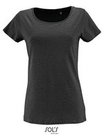 SOL´S T-Shirt Milo aus Bio-Baumwolle für Damen, Bottle Green S, L02077 – Charcoal Melange