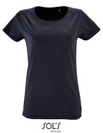 SOL´S T-Shirt Milo aus Bio-Baumwolle für Damen, Bottle Green S, L02077 – French Navy