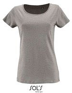 SOL´S T-Shirt Milo aus Bio-Baumwolle für Damen, Bottle Green S, L02077 – Grey Melange