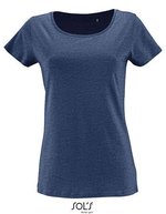 SOL´S T-Shirt Milo aus Bio-Baumwolle für Damen, Bottle Green S, L02077 – Heather Denim
