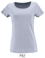 SOL´S T-Shirt Milo aus Bio-Baumwolle für Damen, Bottle Green S, L02077 – Heather Sky