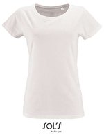SOL´S T-Shirt Milo aus Bio-Baumwolle für Damen, Bottle Green S, L02077 – White