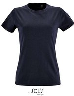 SOL´S Rundhals T-Shirt aus Baumwolle für Damen, Charcoal Melange S, L02080 – Marine francais