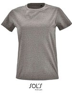 SOL´S Rundhals T-Shirt aus Baumwolle für Damen, Charcoal Melange S, L02080 – Gris Melange