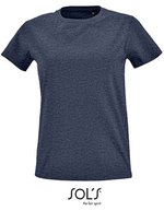 SOL´S Rundhals T-Shirt aus Baumwolle für Damen, Charcoal Melange S, L02080 – Chine Jean