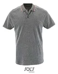 SOL´S Polo Shirt Paname mit Streifen für Herren, Heather Light Jeans M, L02081 – Heather Black