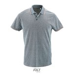 SOL´S Polo Shirt Paname mit Streifen für Herren, Heather Black S, L02081 – Bild 3