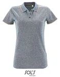 SOL´S Polo chiné Paname pour femmes, Heather Black S, L02082 – Heather Light Jeans