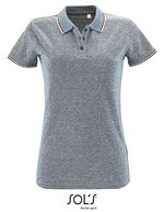 SOL´S Heather Polo Shirt Paname für Damen, Heather Black S, L02082 – Heather Light Jeans