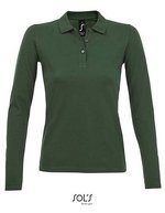 SOL´S Langarm Piqué Poloshirt mit Knopfleiste für Damen – Bottle Green
