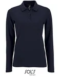 SOL´S Langarm Piqué Poloshirt mit Knopfleiste für Damen, Charcoal Melange S, L02083 – French Navy