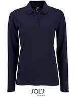 SOL´S Langarm Piqué Poloshirt mit Knopfleiste für Damen, Apple Green M, L02083 – Marine francais