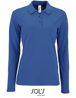 SOL´S Langarm Piqué Poloshirt mit Knopfleiste für Damen, Apple Green M, L02083 – Bleu royal 241